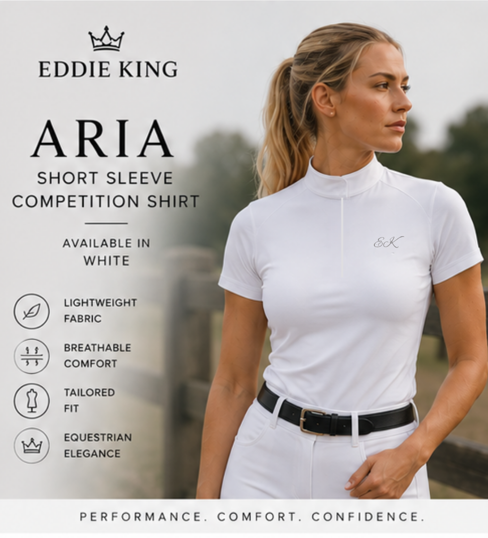 Aria White Short Sleeve Competition Show Shirt